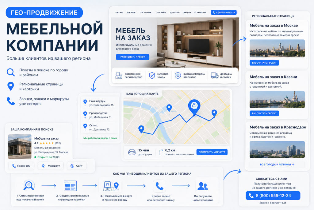 геопродвижение мебельной компании