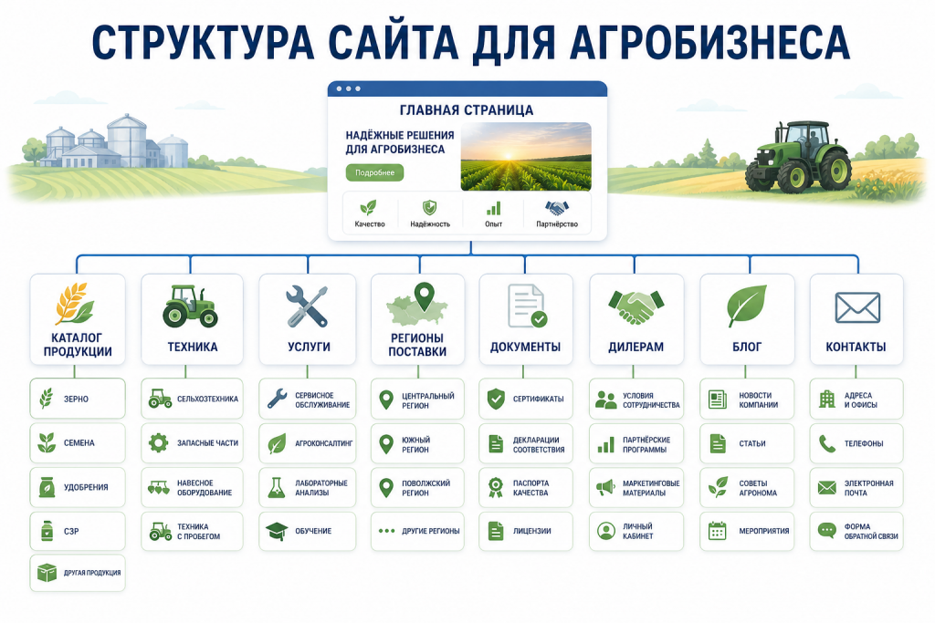 структура сайта для агробизнеса