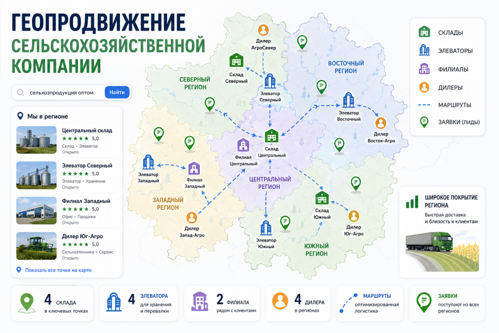 геопродвижение сельскохозяйственной компании