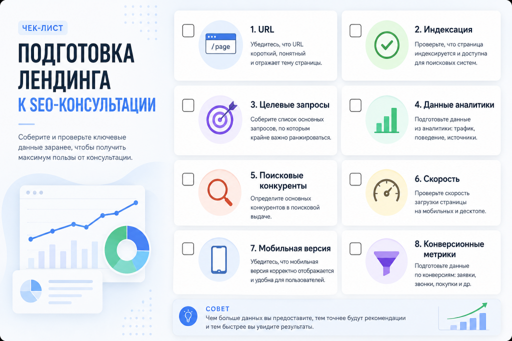 seo консультация для landing page чек лист