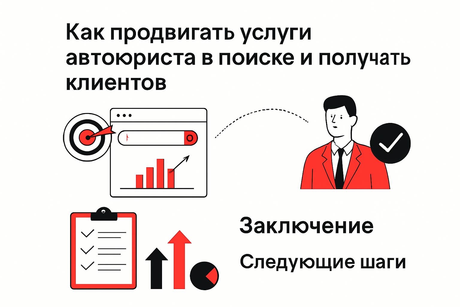 Как продвигать услуги автоюриста в поиске и получать клиентов. Заключение и следующие шаги Как продвигать услуги автоюриста в поиске и получать клиентов. Заключение и следующие шаги