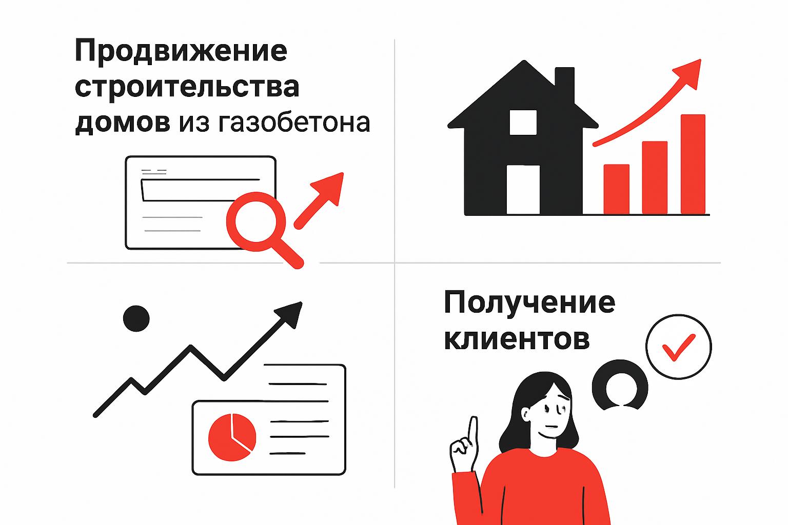 Как продвигать строительство домов из газобетона в поиске и получать клиентов. Что должно быть на посадочных страницах