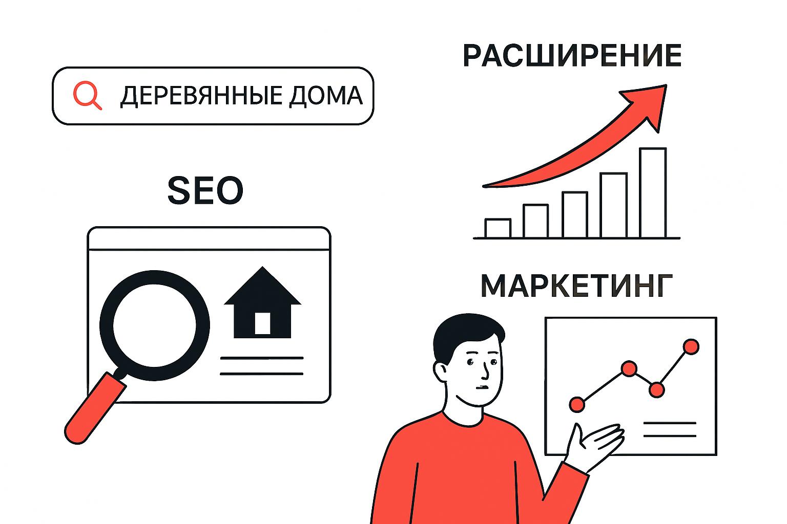 Как продвигать строительство деревянных домов в поиске и получать клиентов. Как люди ищут такие услуги или товары Как продвигать строительство деревянных домов в поиске и получать клиентов. Как люди ищут такие услуги или товары